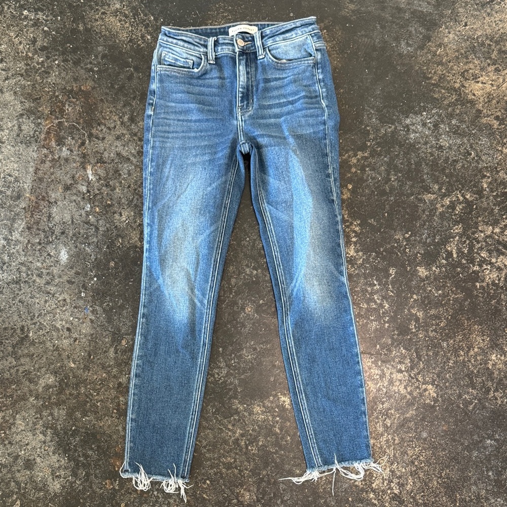 Flying Monkey Distressed Blue Ankle Jeans